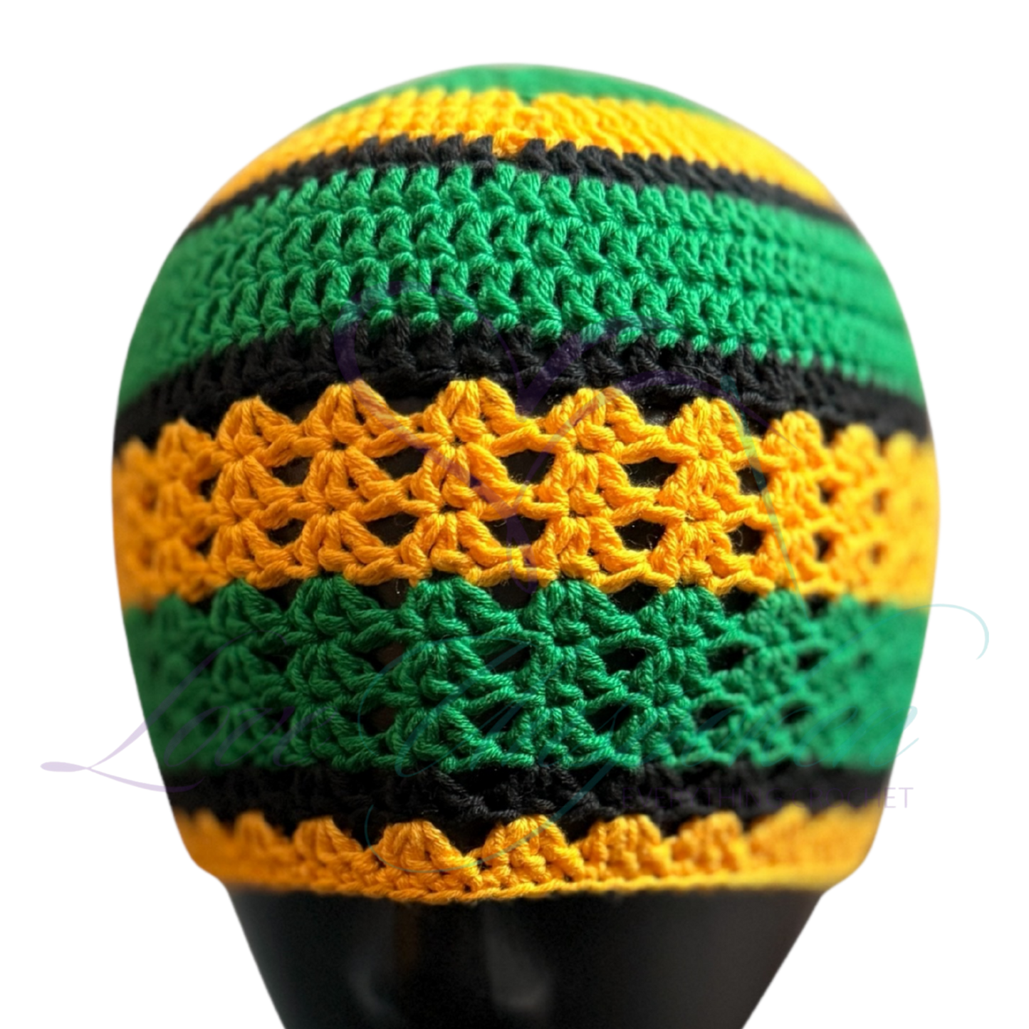 Olive Handmade Crochet Kufi Beanie | Earthy Taqiyah Skull Cap