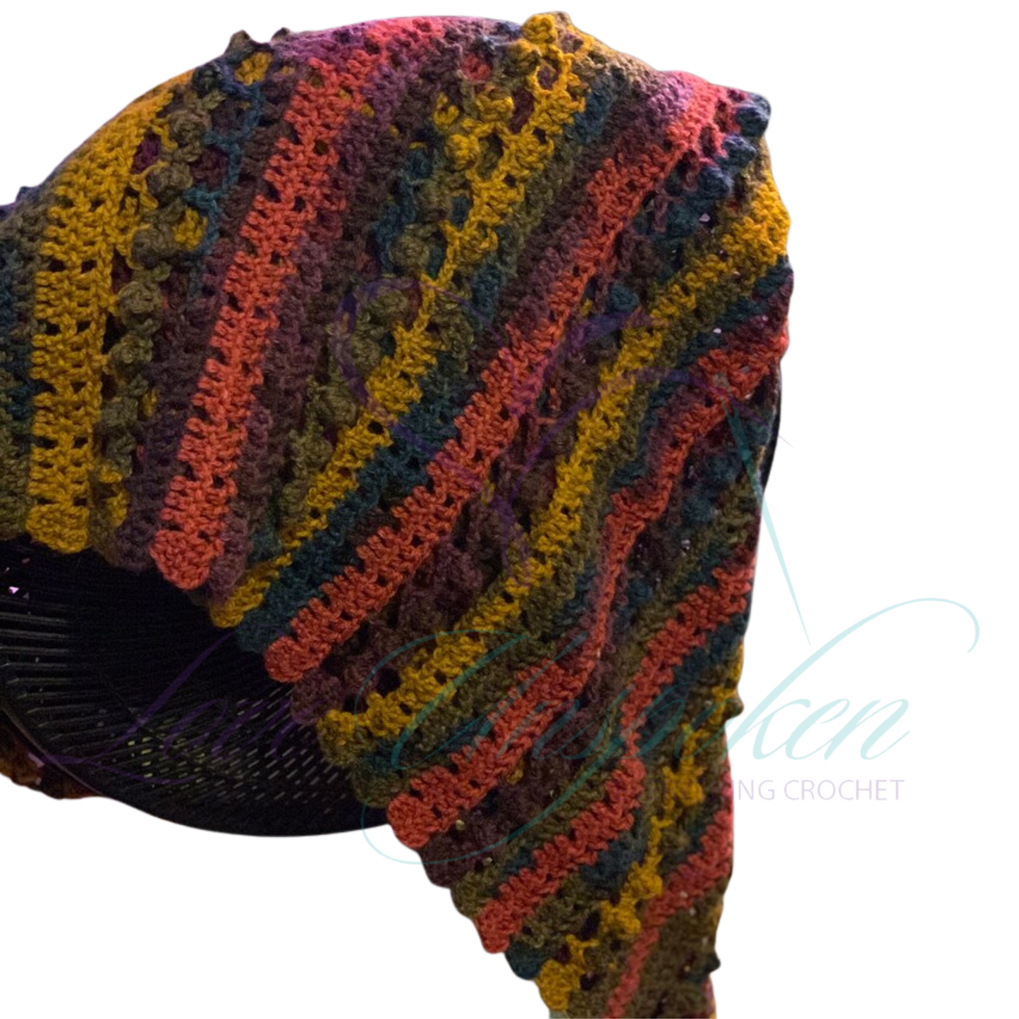 Handmade Droplet Shawl | Multi-Color Knit Wrap and Scarf