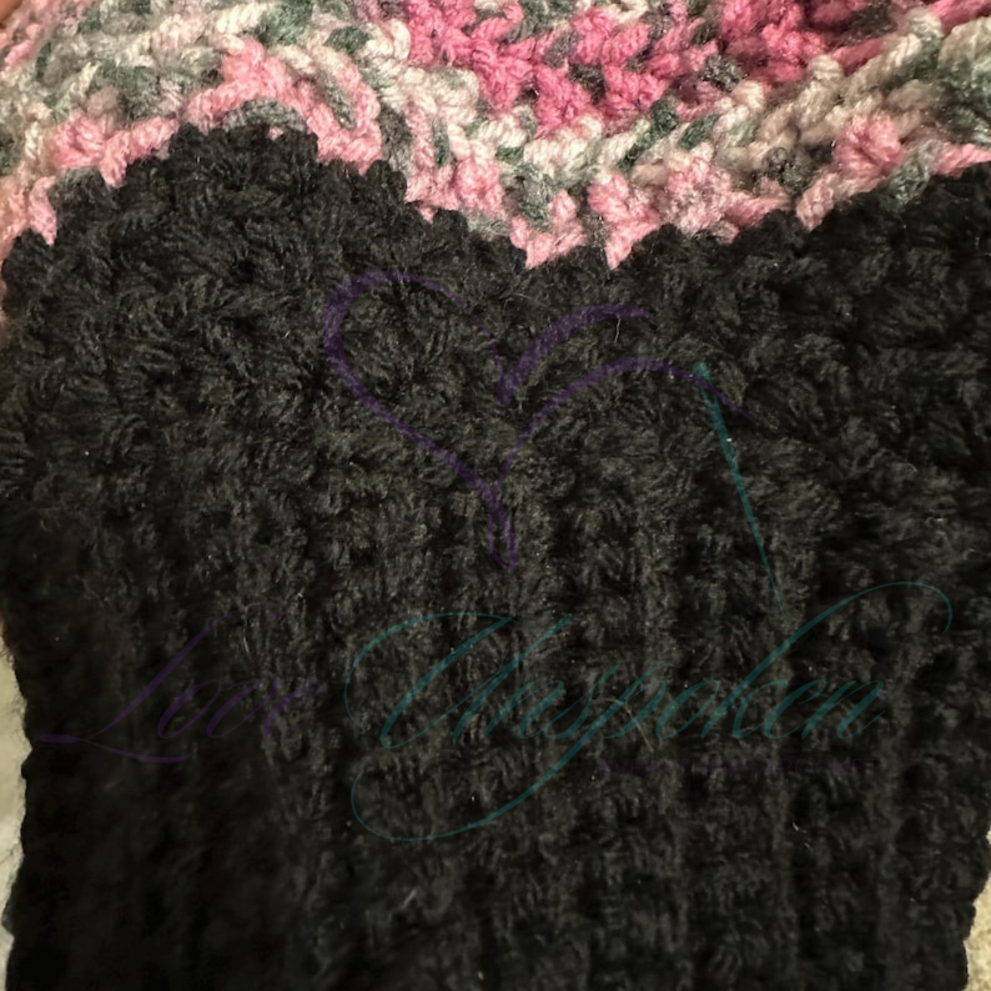 Handmade Maxi Multi-Color Variegated Crochet Cardigan and Hat Set