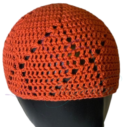 Gold Crochet Kufi Hat | Handmade Muslim Prayer Cap
