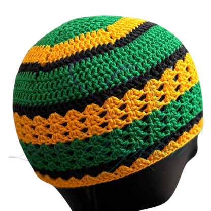 Olive Handmade Crochet Kufi Beanie | Earthy Taqiyah Skull Cap