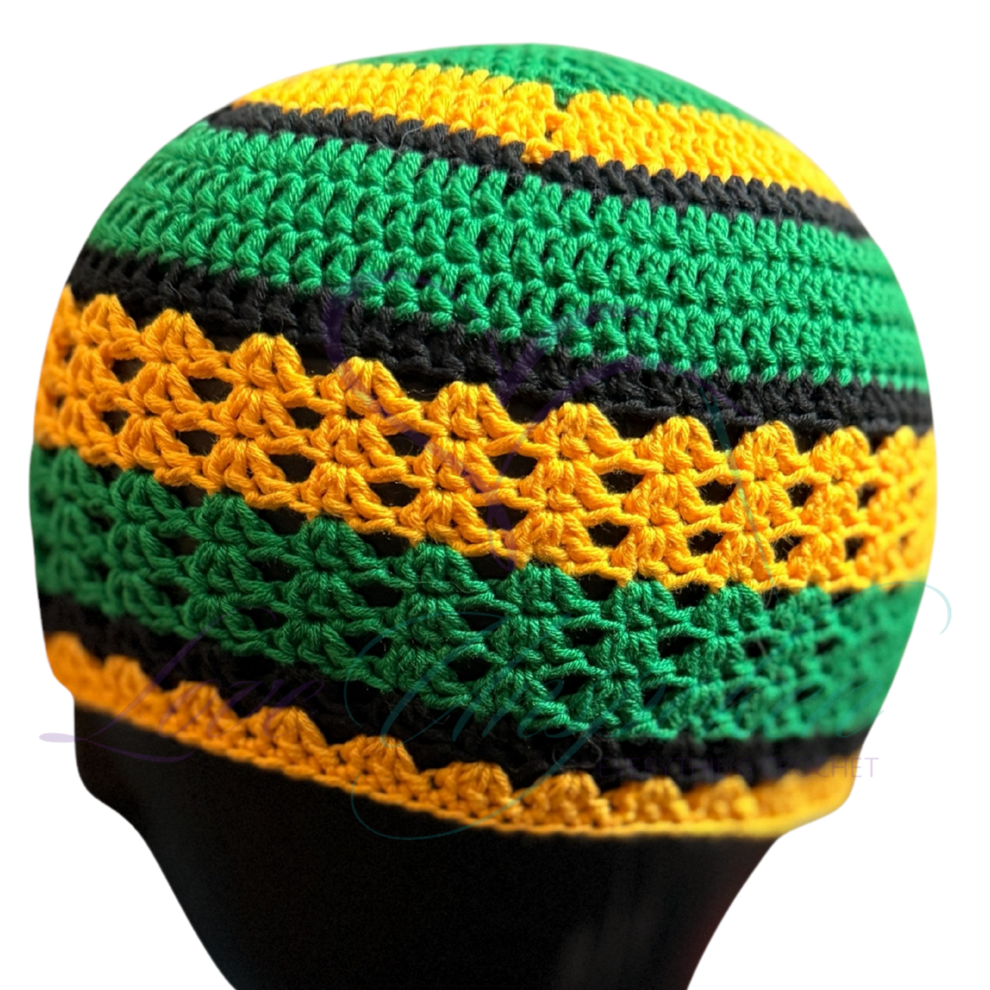 Olive Handmade Crochet Kufi Beanie | Earthy Taqiyah Skull Cap