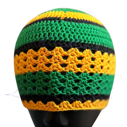 Olive Handmade Crochet Kufi Beanie | Earthy Taqiyah Skull Cap