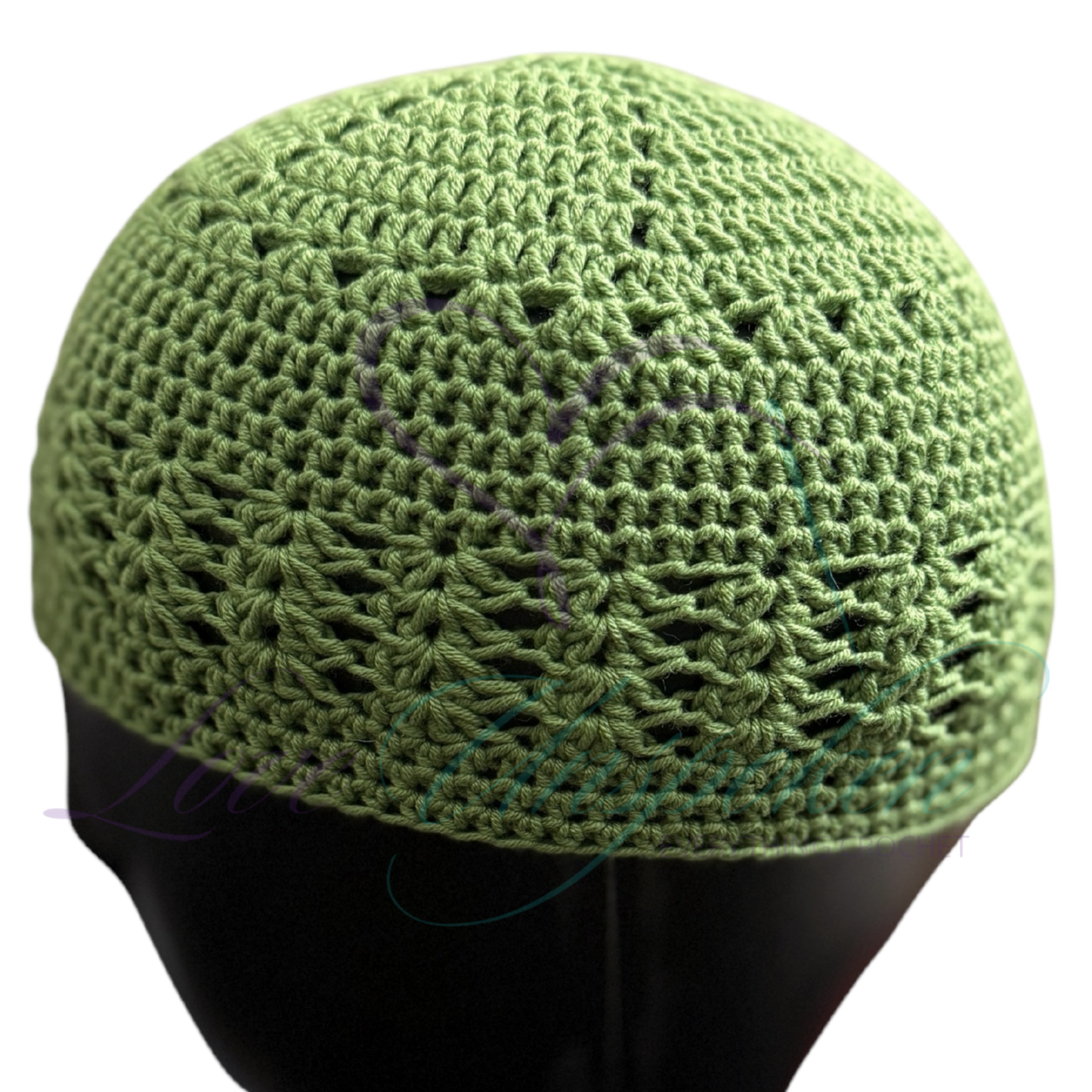 Olive Handmade Crochet Kufi Beanie | Earthy Taqiyah Skull Cap
