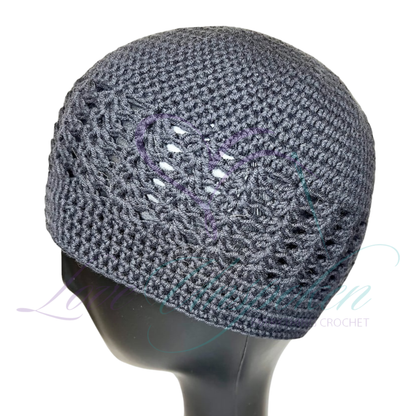 Black Handmade Crochet Kufi Beanie | Classic Taqiyah Skull Cap
