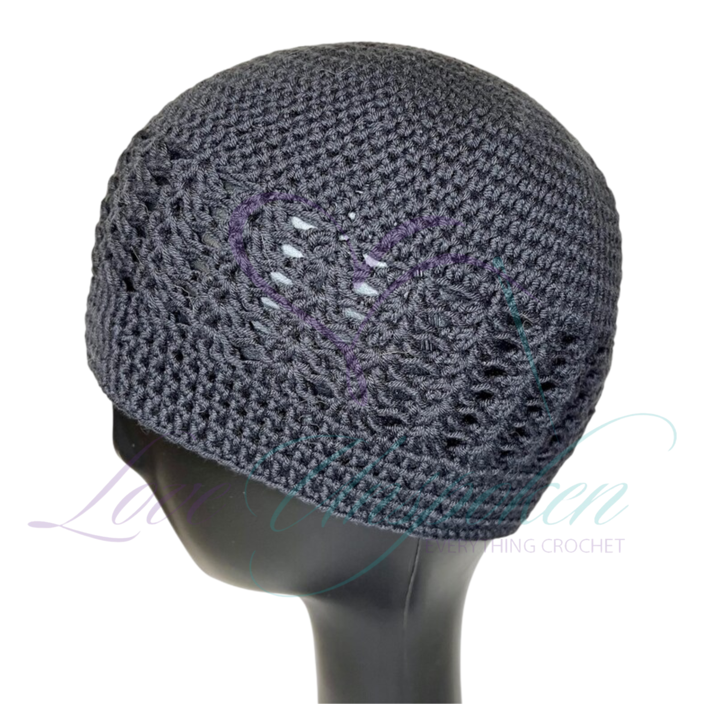 Black Handmade Crochet Kufi Beanie | Classic Taqiyah Skull Cap