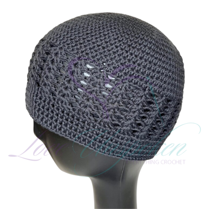 Black Handmade Crochet Kufi Beanie | Classic Taqiyah Skull Cap