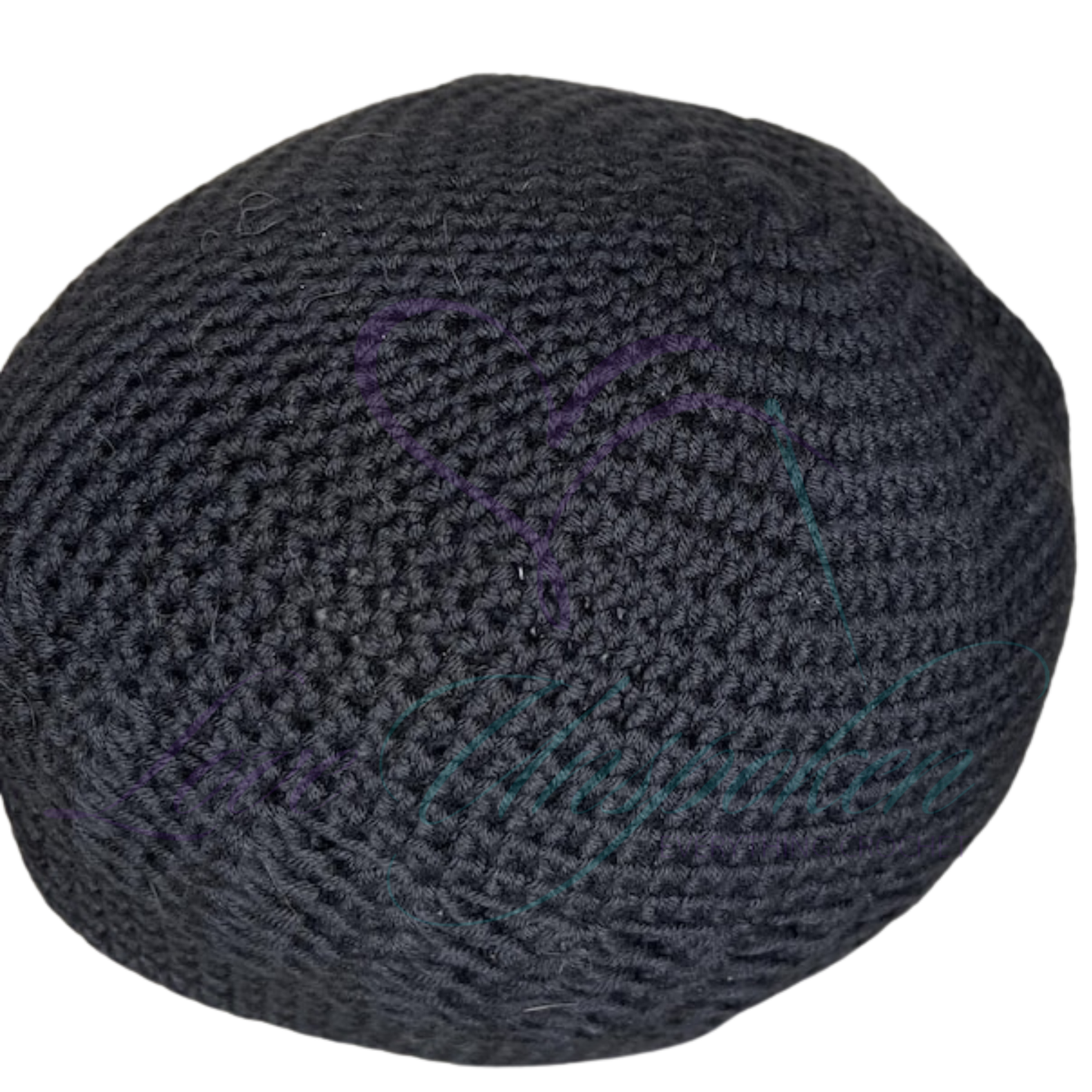Black Handmade Crochet Kufi Beanie | Classic Taqiyah Skull Cap