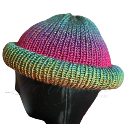 Brights Roll-Up Docker Beanie | Handmade Colorful Fisherman Cap