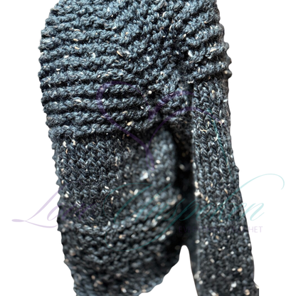 Handmade Crop Black Wool Cardigan | Crochet Open-Front Jacket