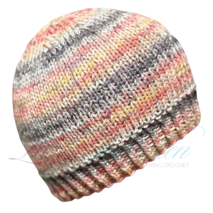 Handmade Fitted Crochet Beanie in City Beats | Urban Knit Hat