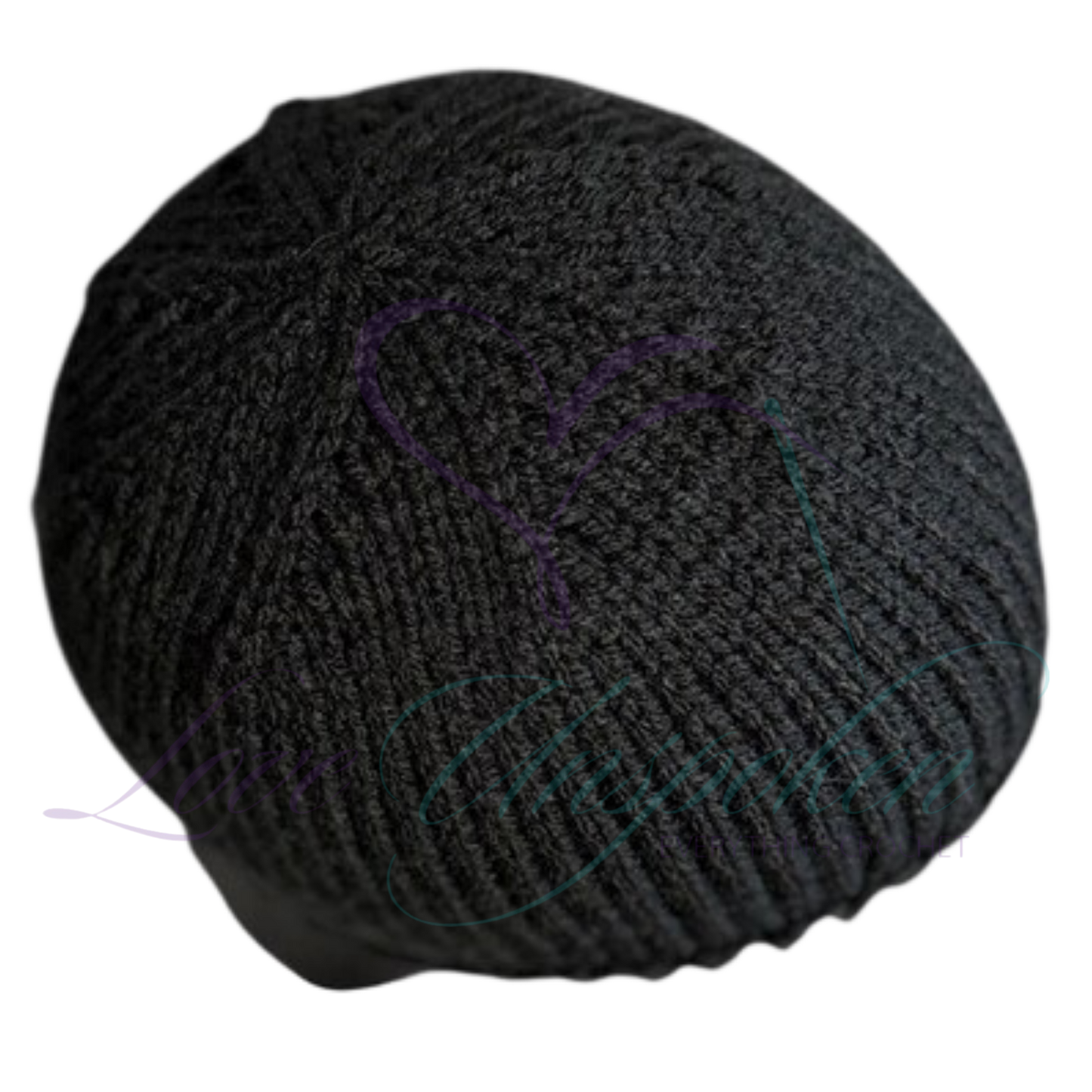 Handmade Fitted Crochet Beanie in Black | Classic Knit Hat
