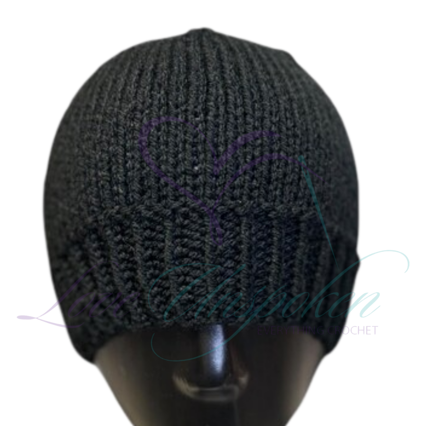 Handmade Fitted Crochet Beanie in Black | Classic Knit Hat