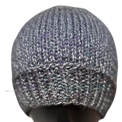 Handmade Fitted Crochet Beanie in Black Gradient | Ombre Knit Hat
