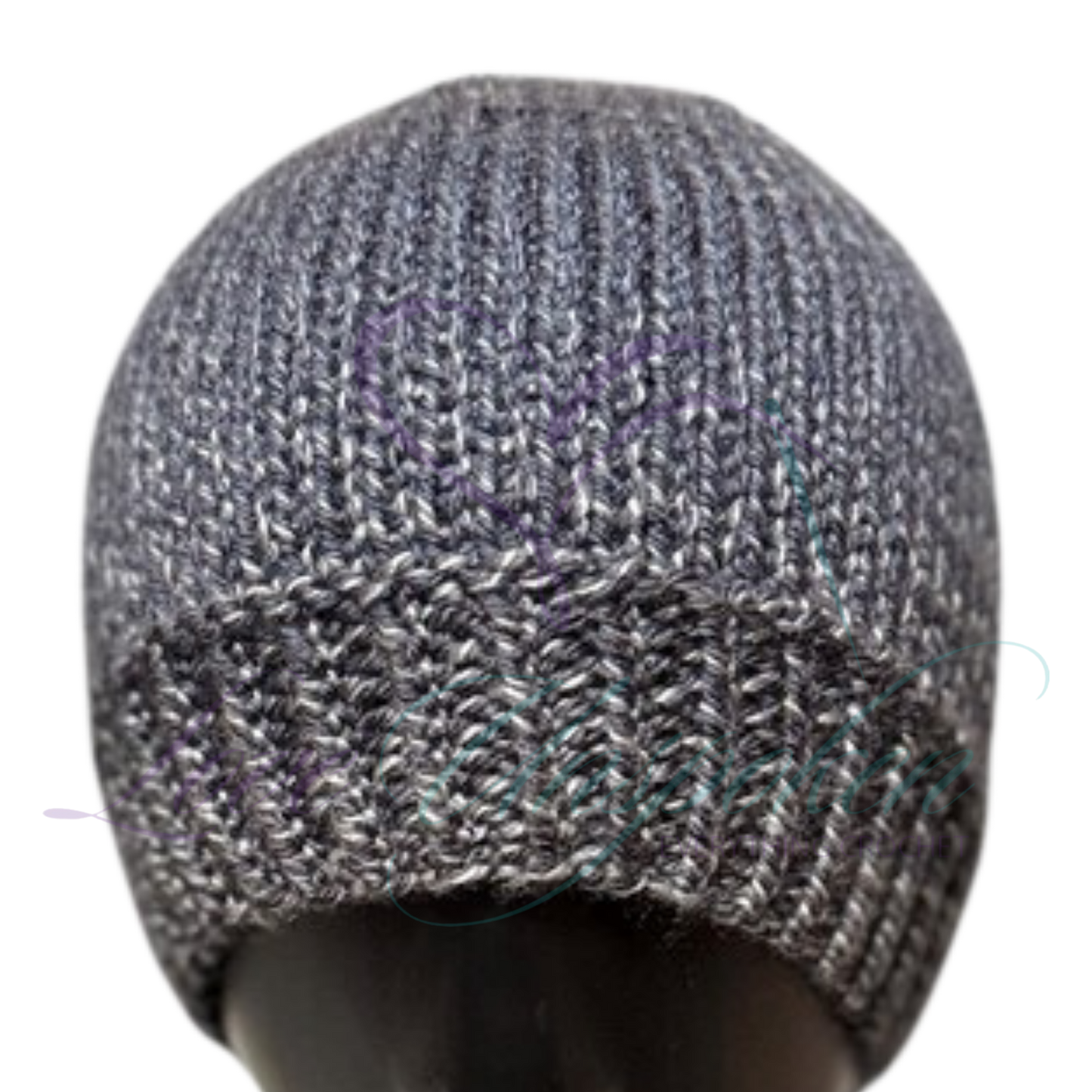 Handmade Fitted Crochet Beanie in Black Gradient | Ombre Knit Hat
