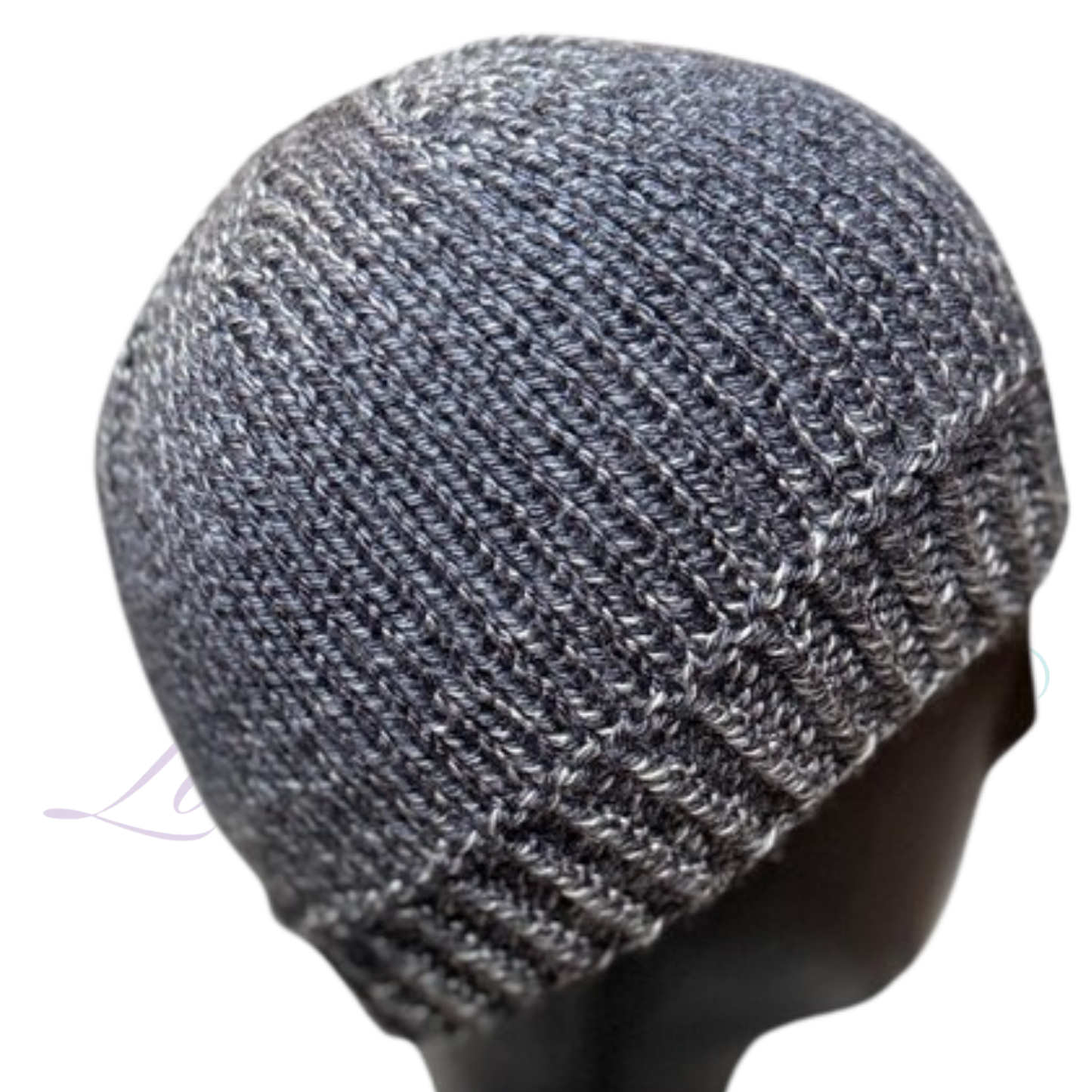 Handmade Fitted Crochet Beanie in Black Gradient | Ombre Knit Hat