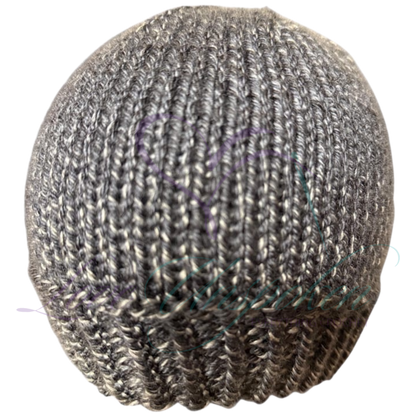 Handmade Fitted Crochet Beanie in Black Gradient | Ombre Knit Hat