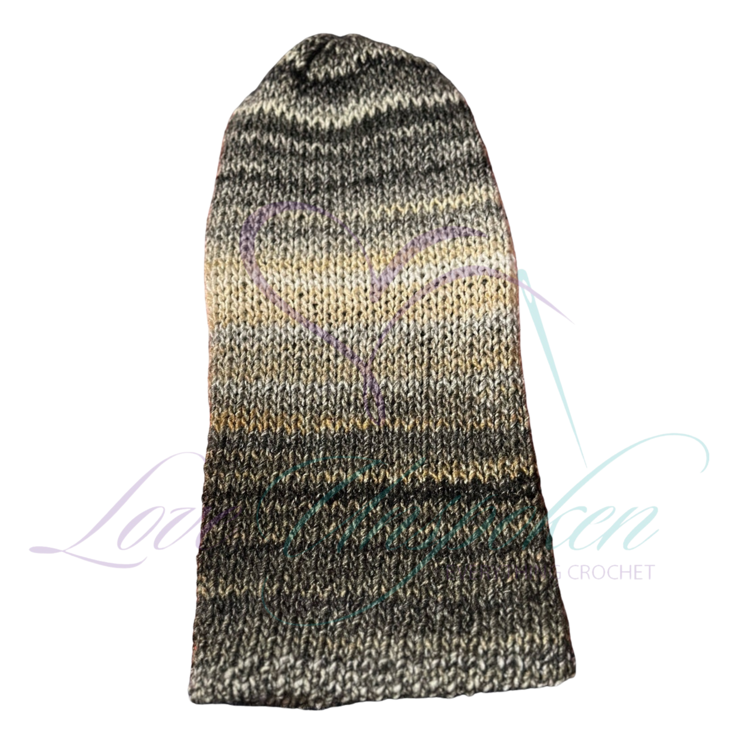 Grey Black Roll Up Knit Beanie