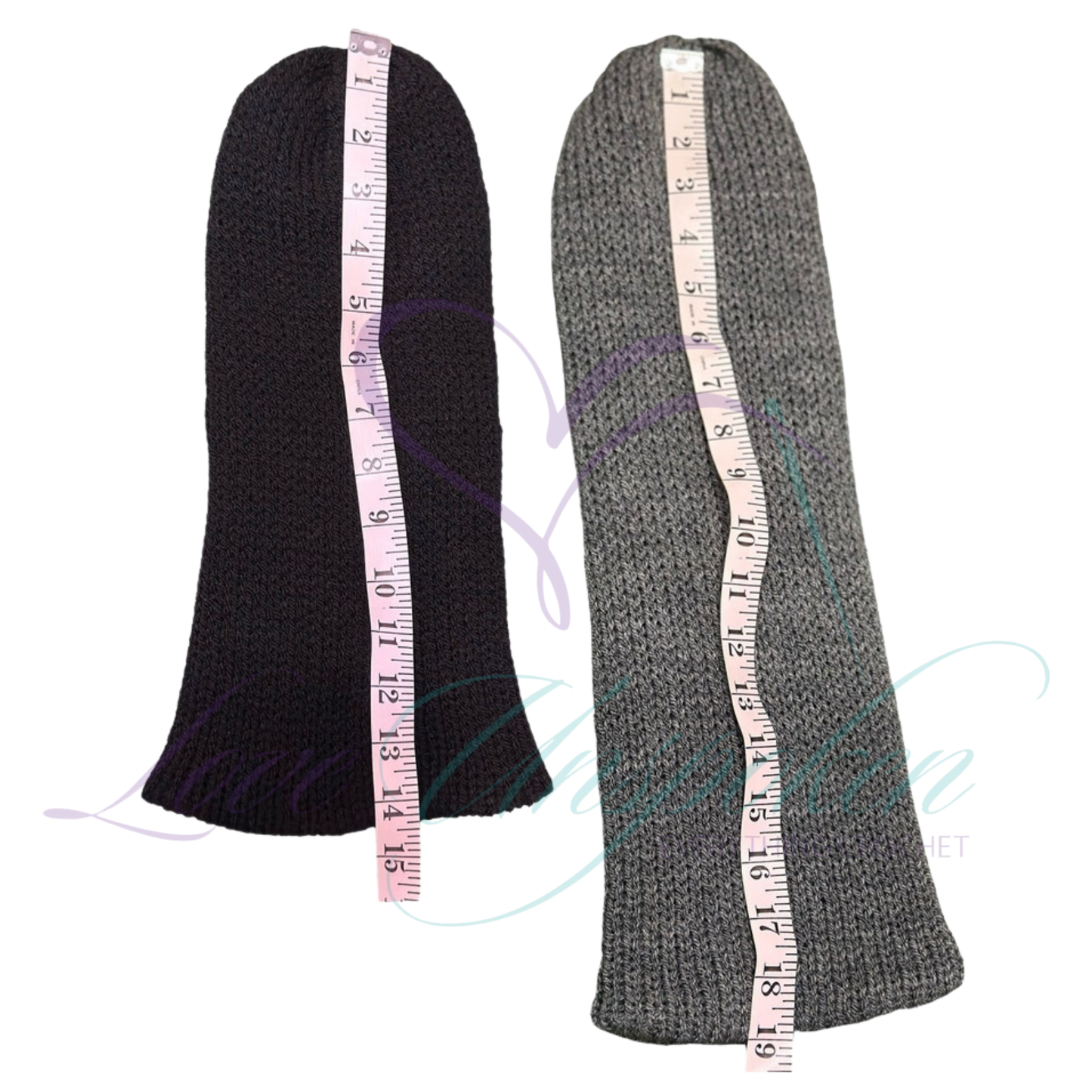 Grey Black Roll Up Knit Beanie