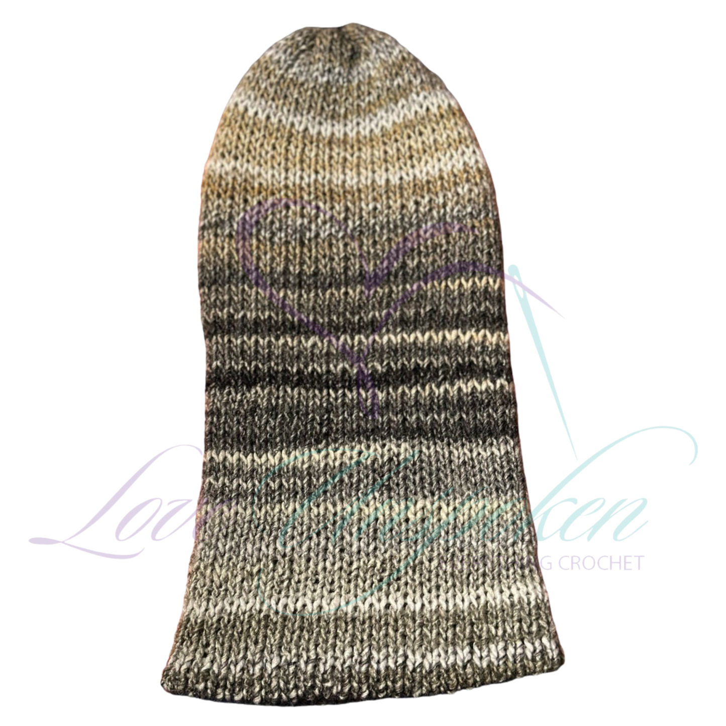 Grey Black Roll Up Knit Beanie