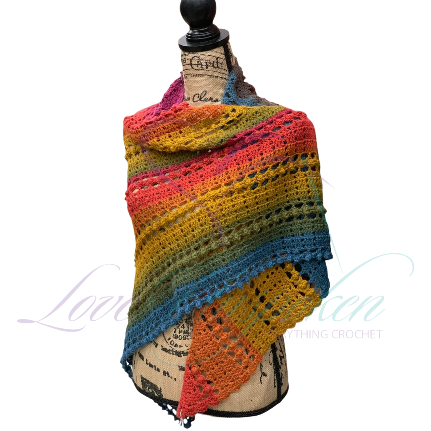 Handmade Droplet Shawl | Multi-Color Knit Wrap and Scarf