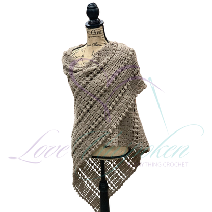 Handmade Droplet Shawl | Multi-Color Knit Wrap and Scarf