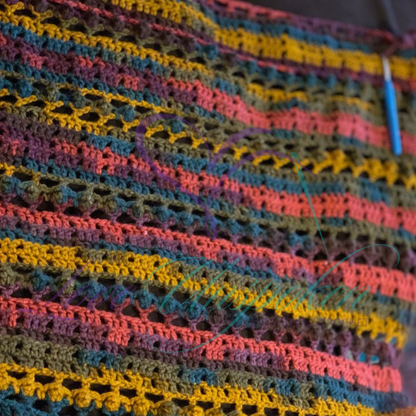 Handmade Droplet Shawl | Multi-Color Knit Wrap and Scarf