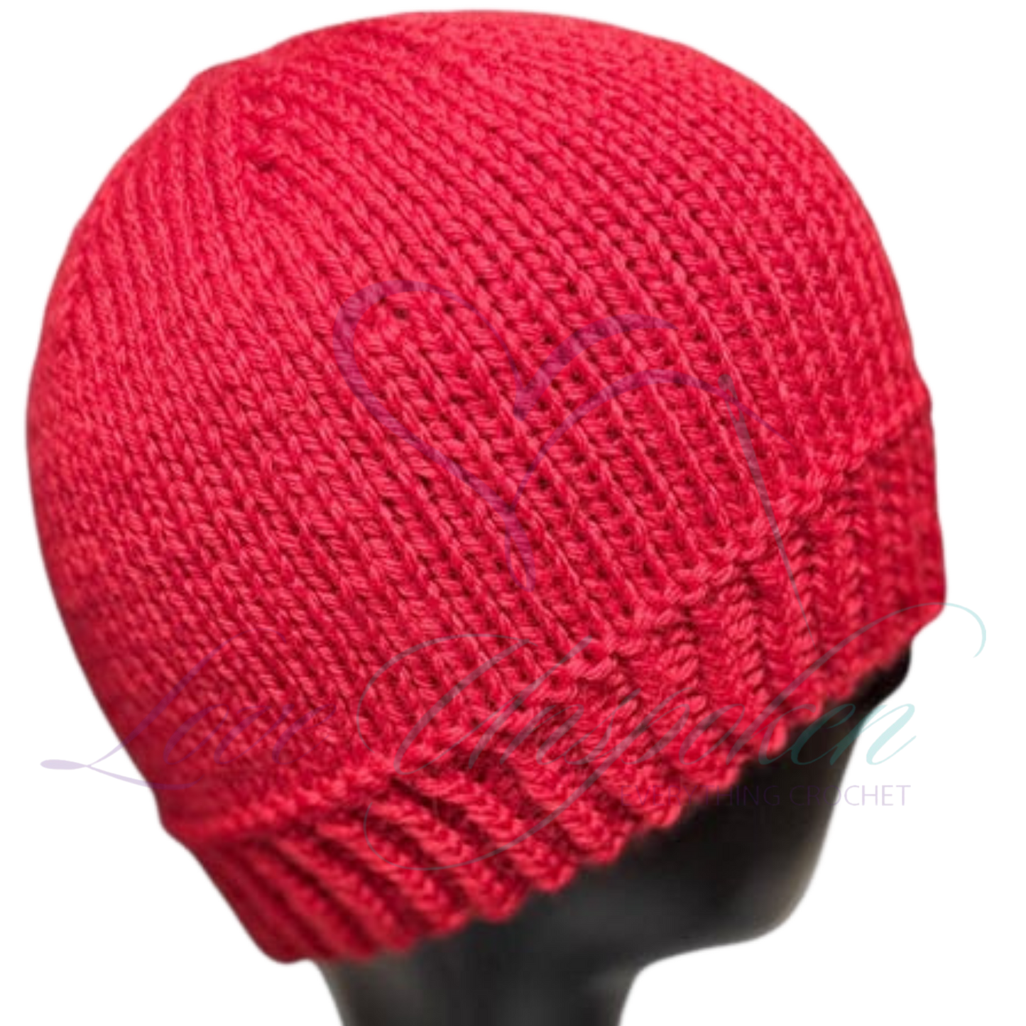 Handmade Merino Wool Fitted Beanie in Red | Soft Knit Hat