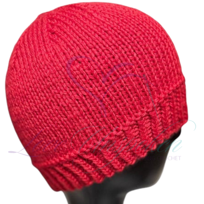 Handmade Merino Wool Fitted Beanie in Red | Soft Knit Hat