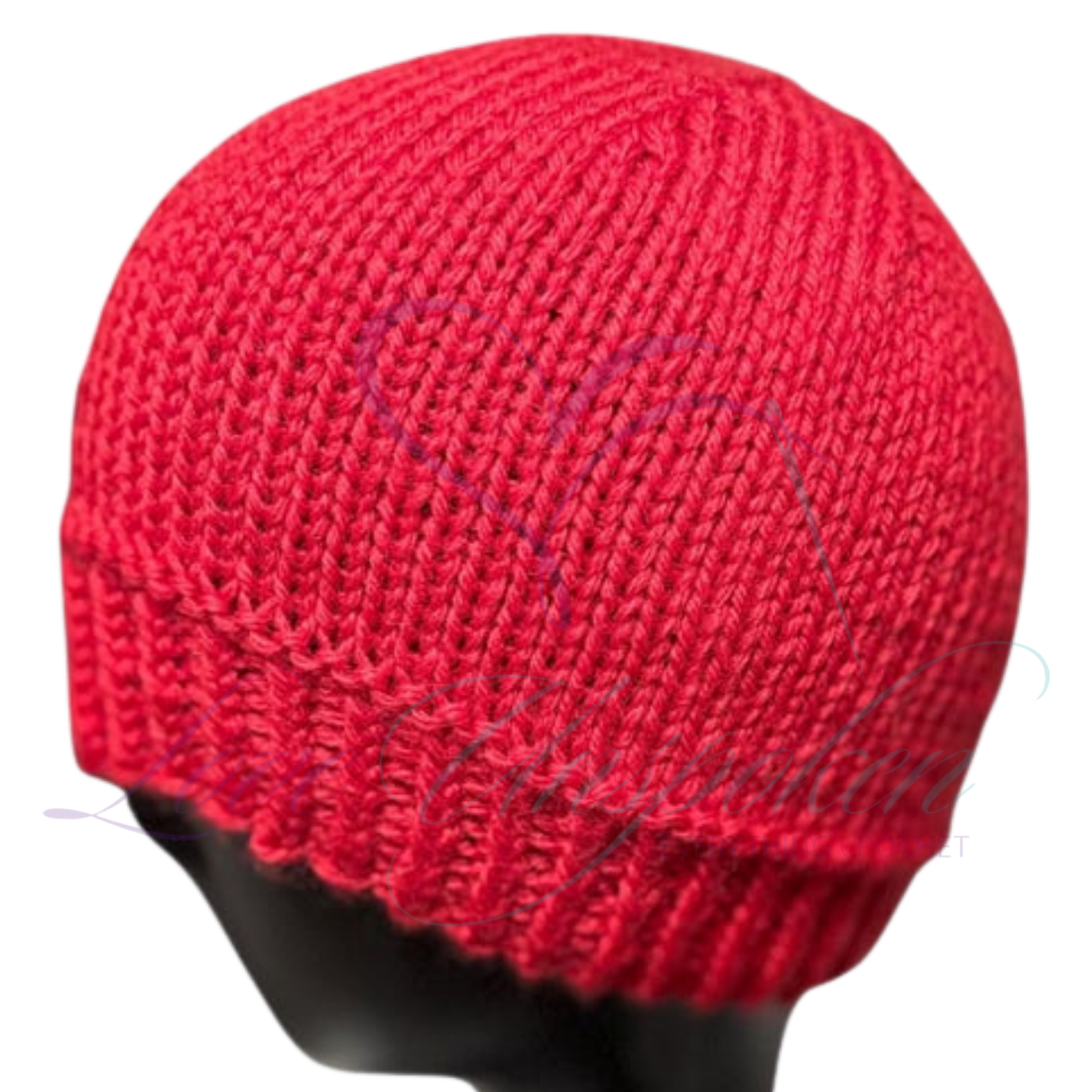 Handmade Merino Wool Fitted Beanie in Red | Soft Knit Hat