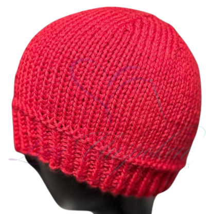 Handmade Merino Wool Fitted Beanie in Red | Soft Knit Hat