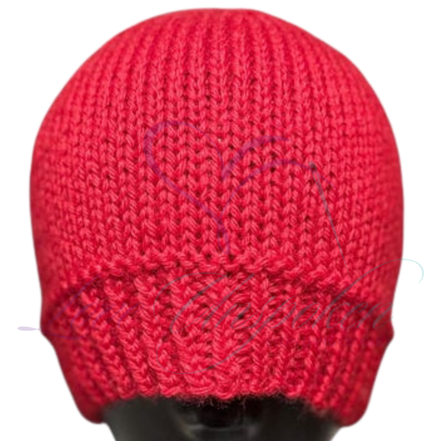 Handmade Merino Wool Fitted Beanie in Red | Soft Knit Hat