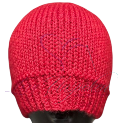 Handmade Merino Wool Fitted Beanie in Red | Soft Knit Hat