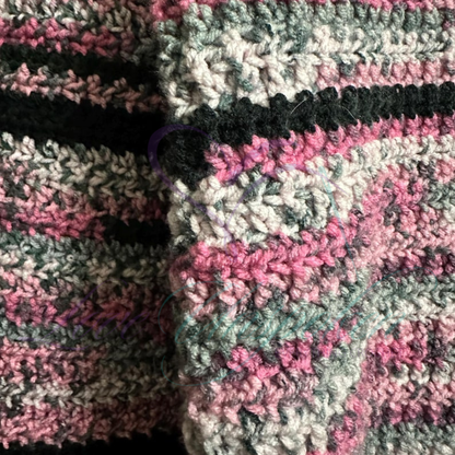 Handmade Maxi Multi-Color Variegated Crochet Cardigan and Hat Set