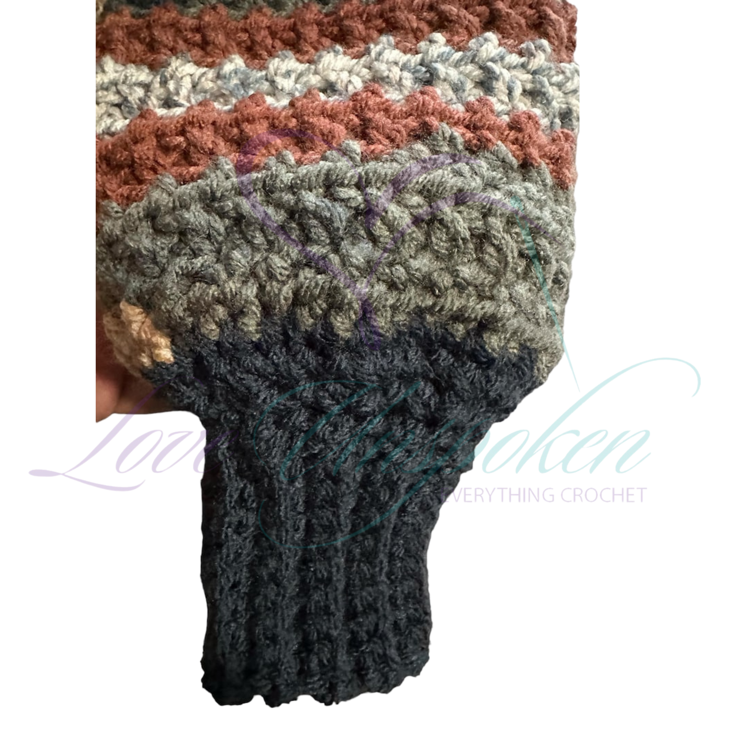 Handmade Multi-Color Variegated Crochet Cardigan and Hat Set | Wearable Art
