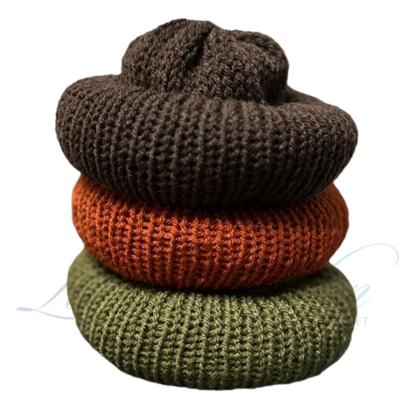 Olive Roll-Up Knit Beanie | Handmade Fisherman Hat Skull Cap