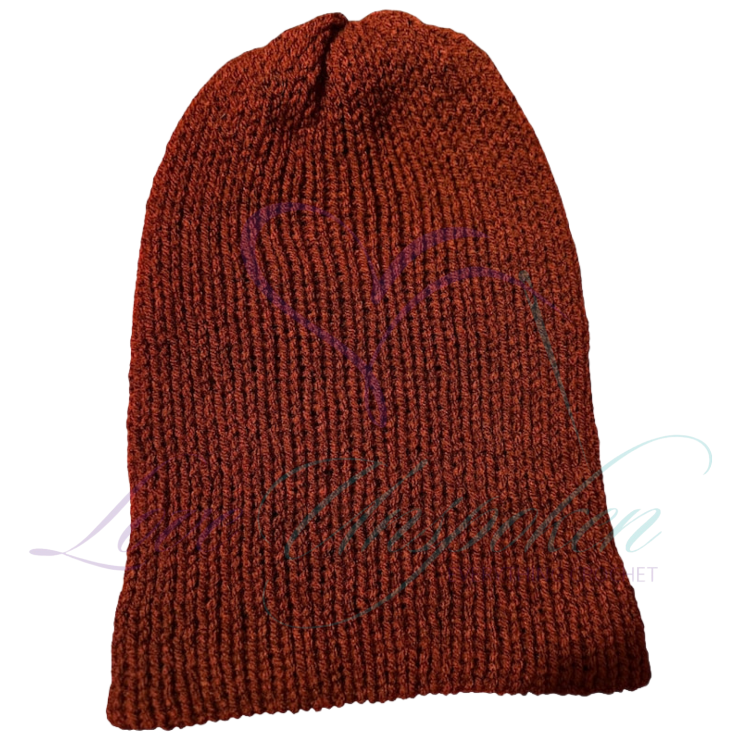 Burgundy Roll-Up Knit Beanie | Handmade Fisherman Hat