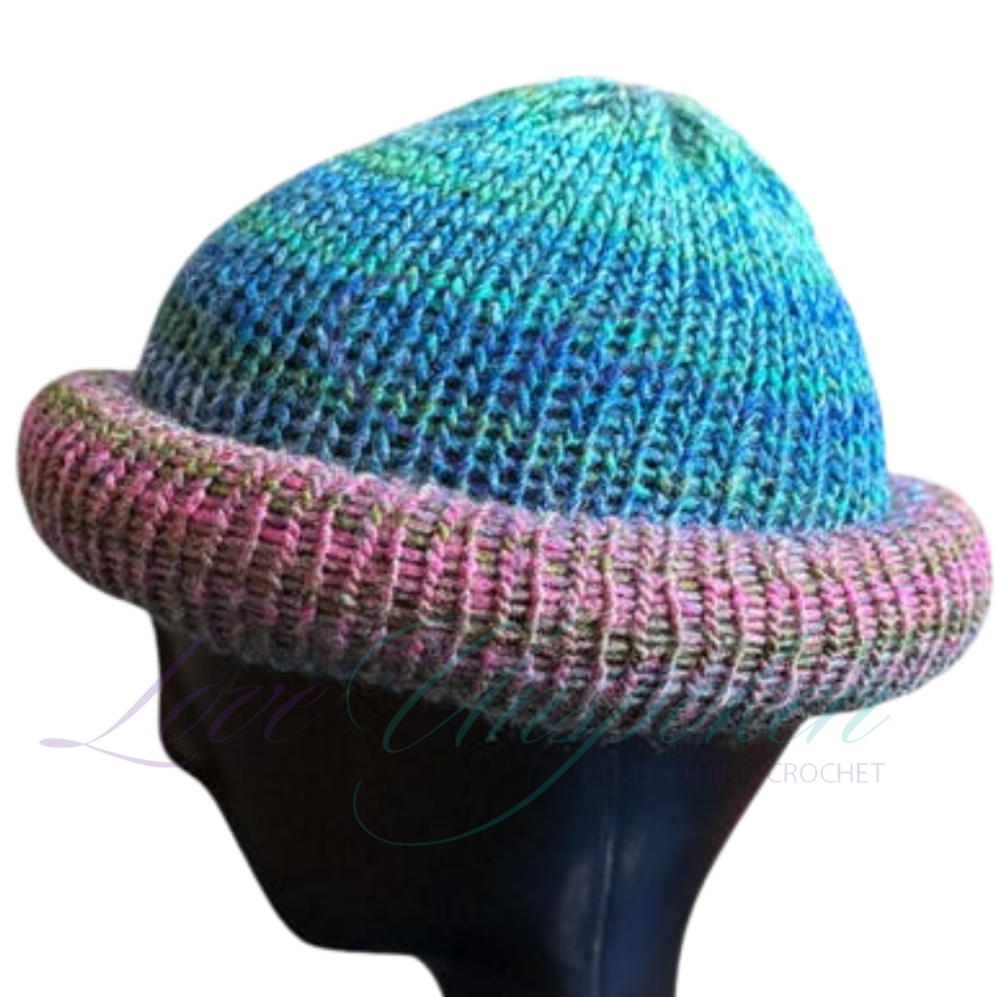 Sapphire Reversible Roll-Up Docker Cap | Handmade Crochet Beanie