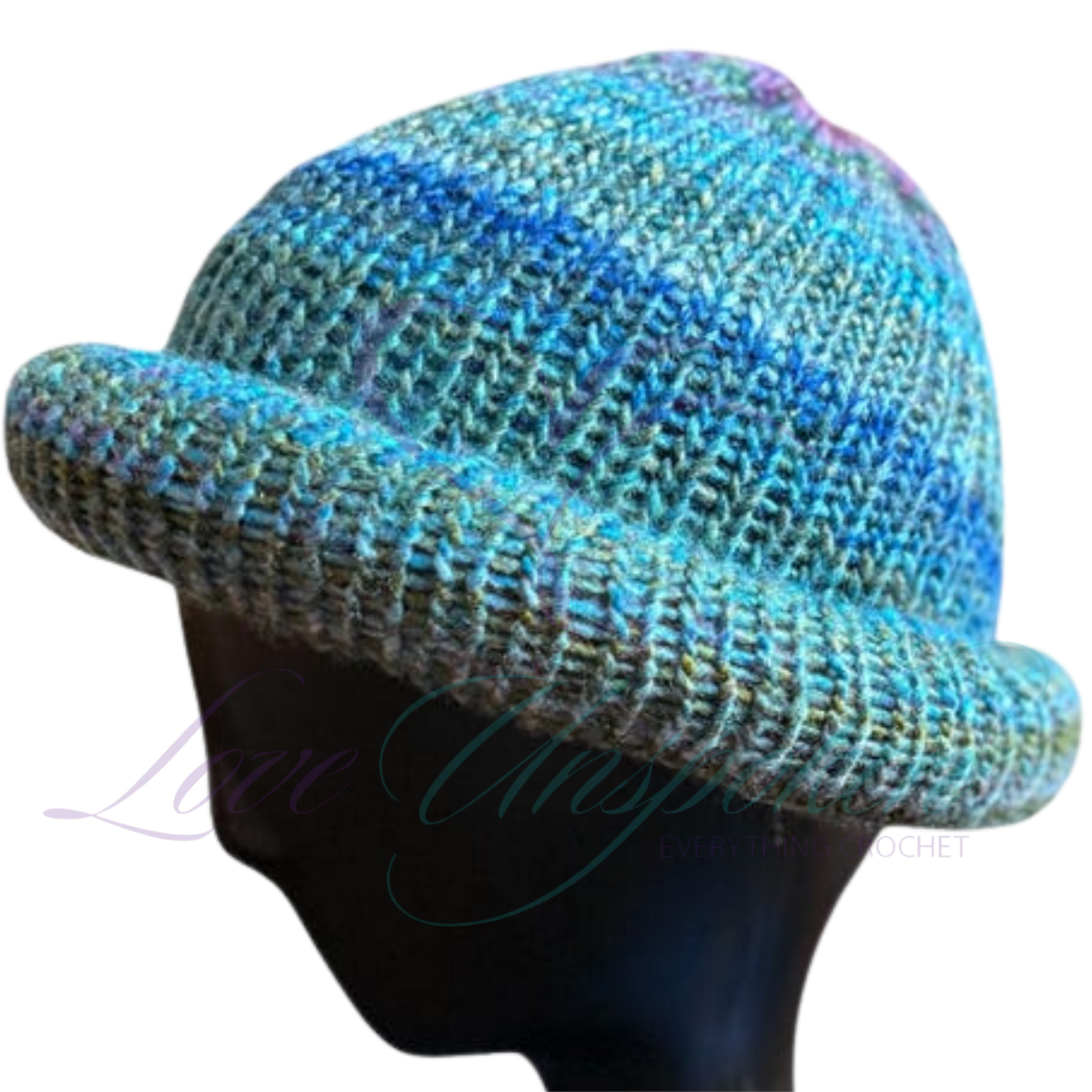 Sapphire Reversible Roll-Up Docker Cap | Handmade Crochet Beanie