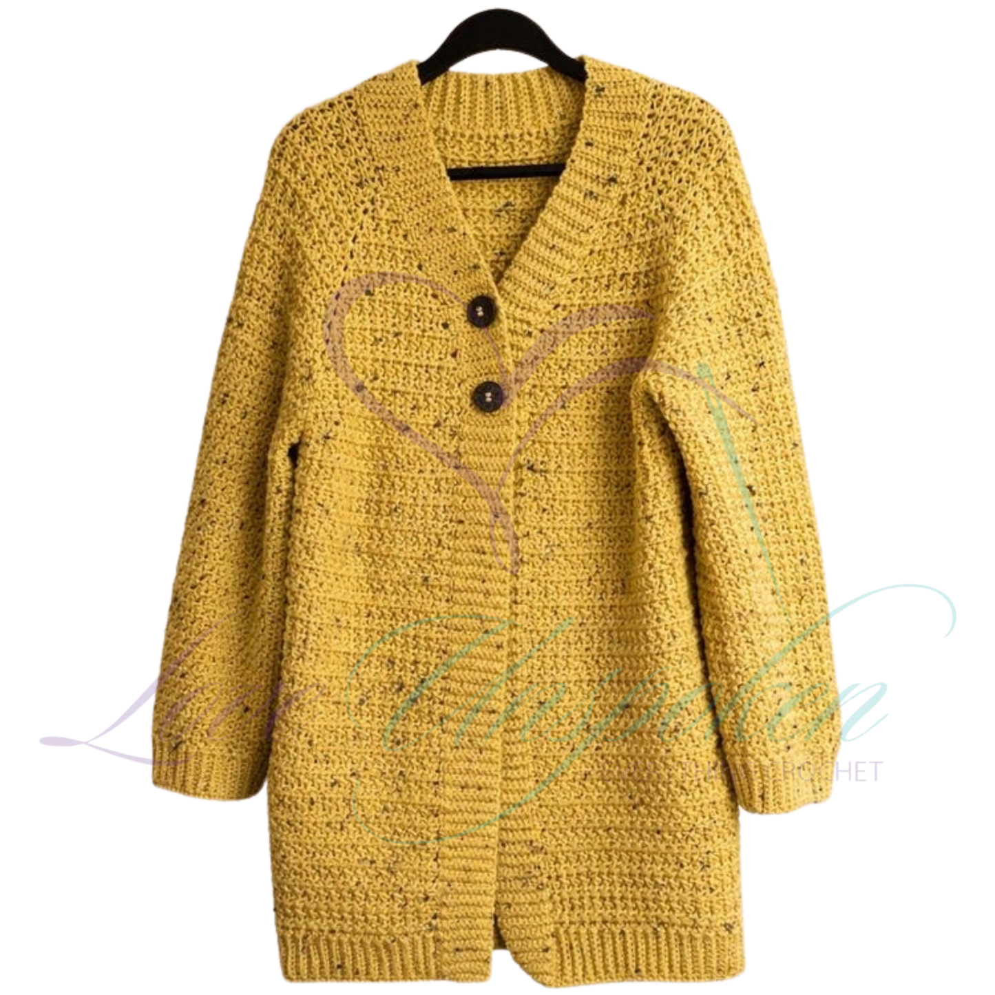 Handmade Tweed Crochet Cardigan | Medium, Open-Front Knit Jacket