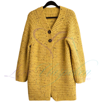 Handmade Tweed Crochet Cardigan | Medium, Open-Front Knit Jacket